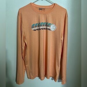 LIFE IS GOOD Classic Moisture Wicking Athletic Long Sleeve T Shirt Orange Mens M